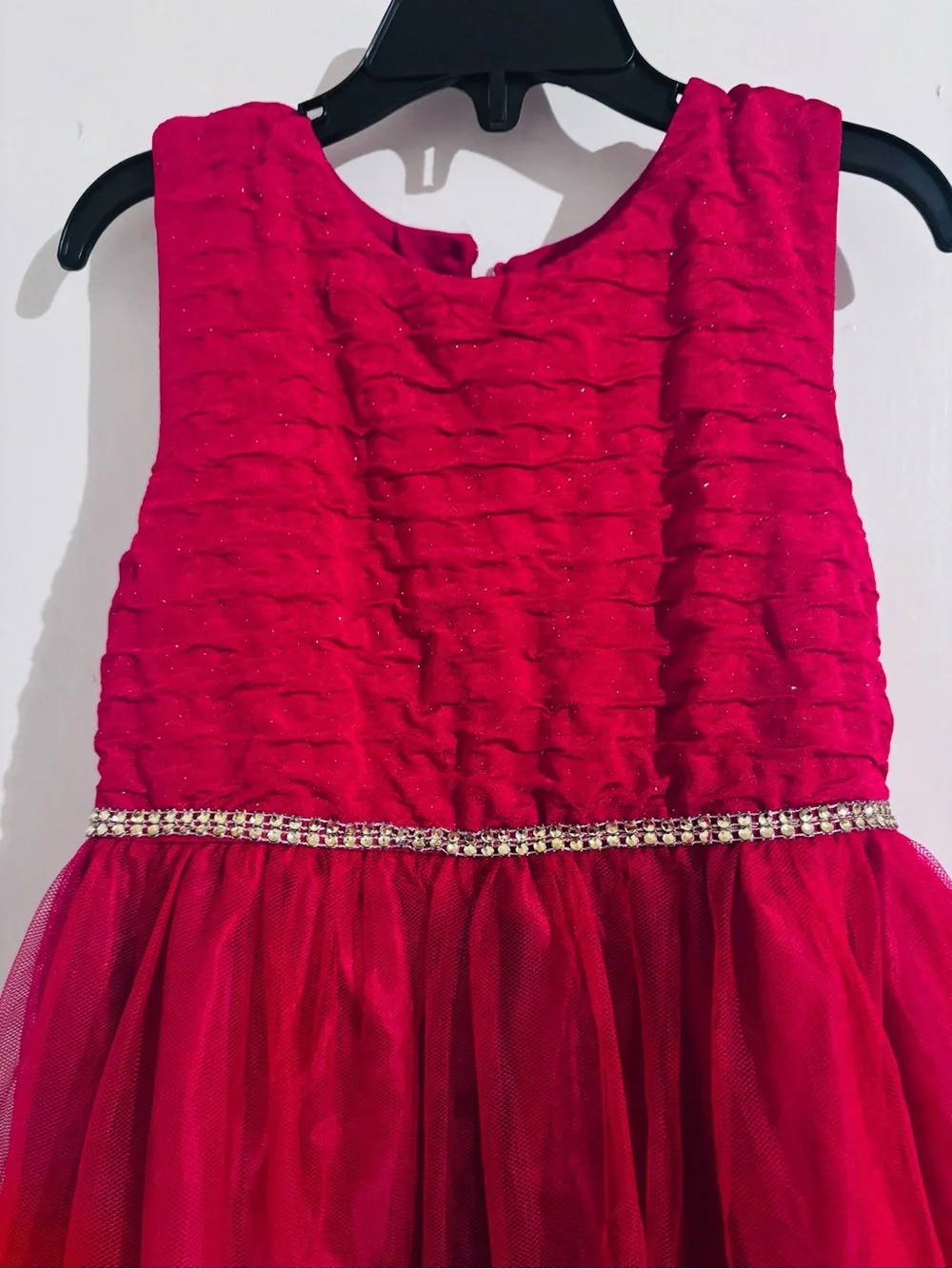 Nannette Red Floral Tulle Party Dress size 6 for girls